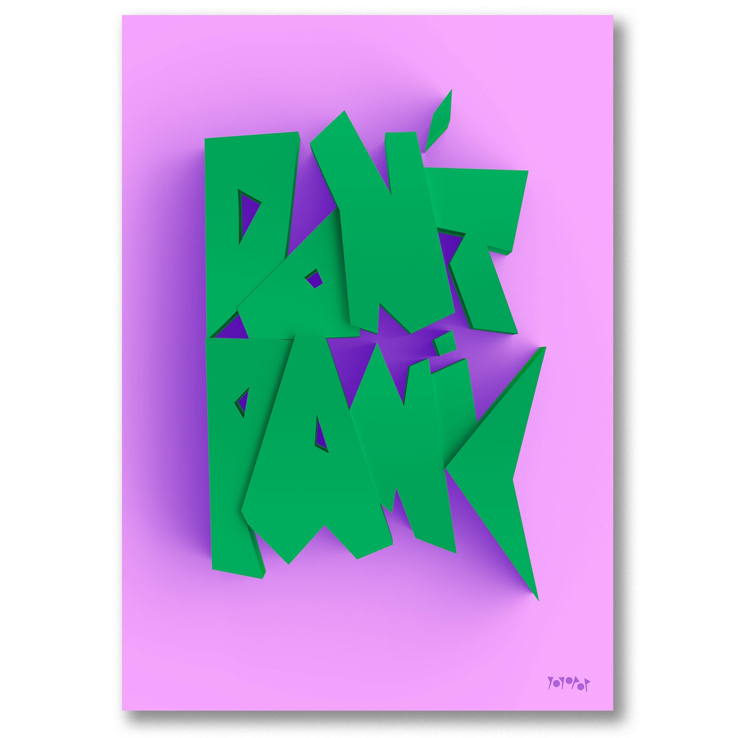 DON'T PANIC! GREEN FRIENDLY PRINT