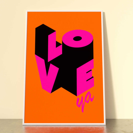 LOVEYA! ORANGE PINK PRINT