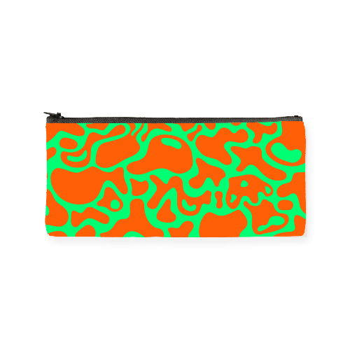 'Camo' Green&Orange Pencil Case