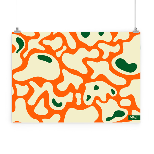 'Camo' Orange&Cream Tea Towel
